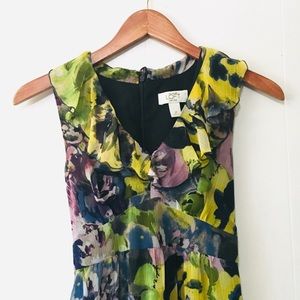 • LOCAL SALE // ruffled v-neck floral midi LOFT dress •